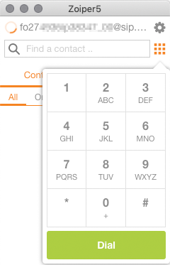Beispiel eines Softphones Softphone Zoiper
