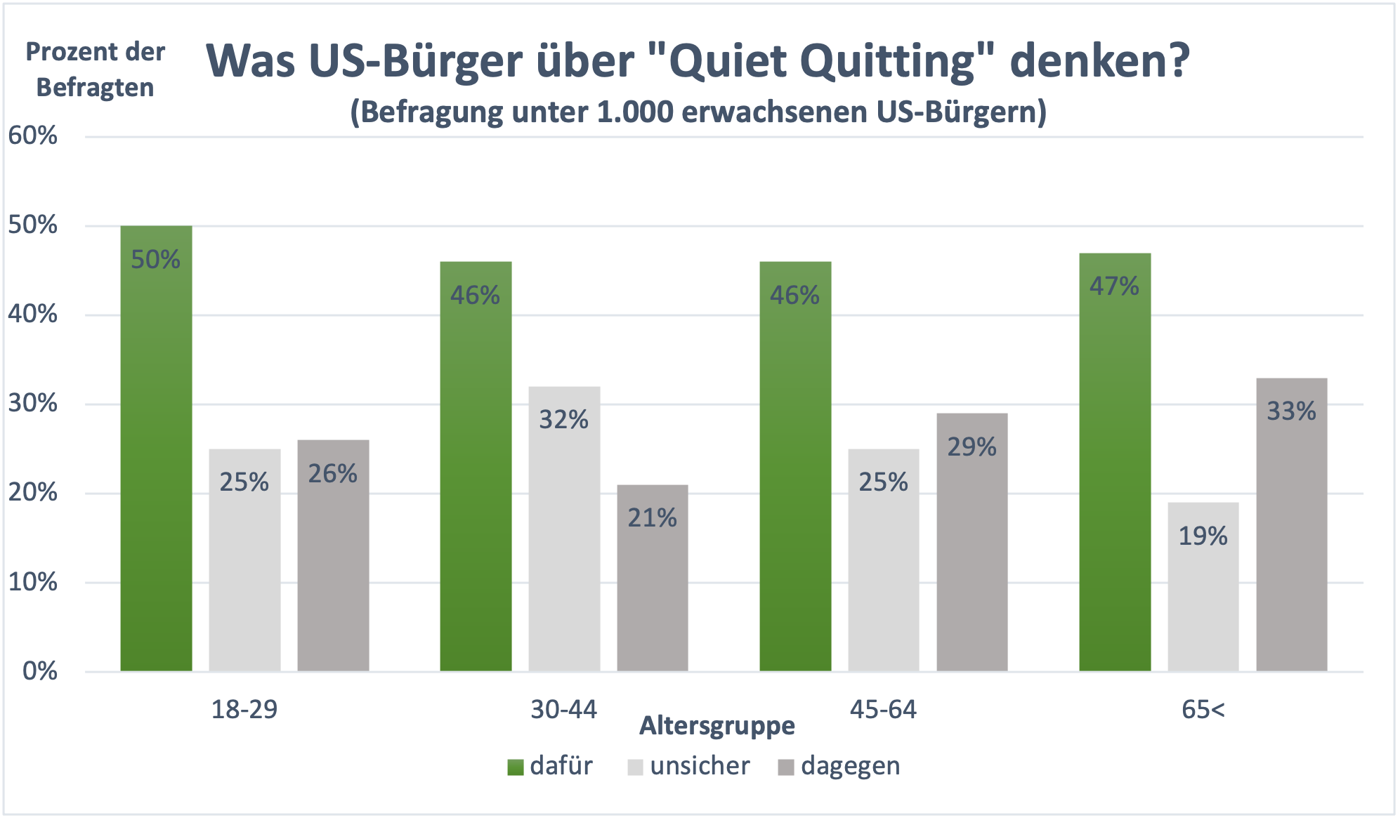 Grafik "Was US-Bürger über Quiet Quitting" denken