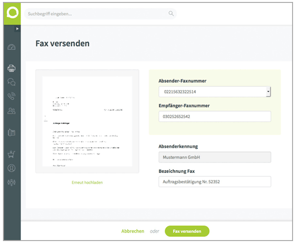 Mit der fonial Telefonanlage können Sie ganz einfach Faxe über das IP-Netz versenden und empfangen. fonial Telefonanlage: Fax2Mail