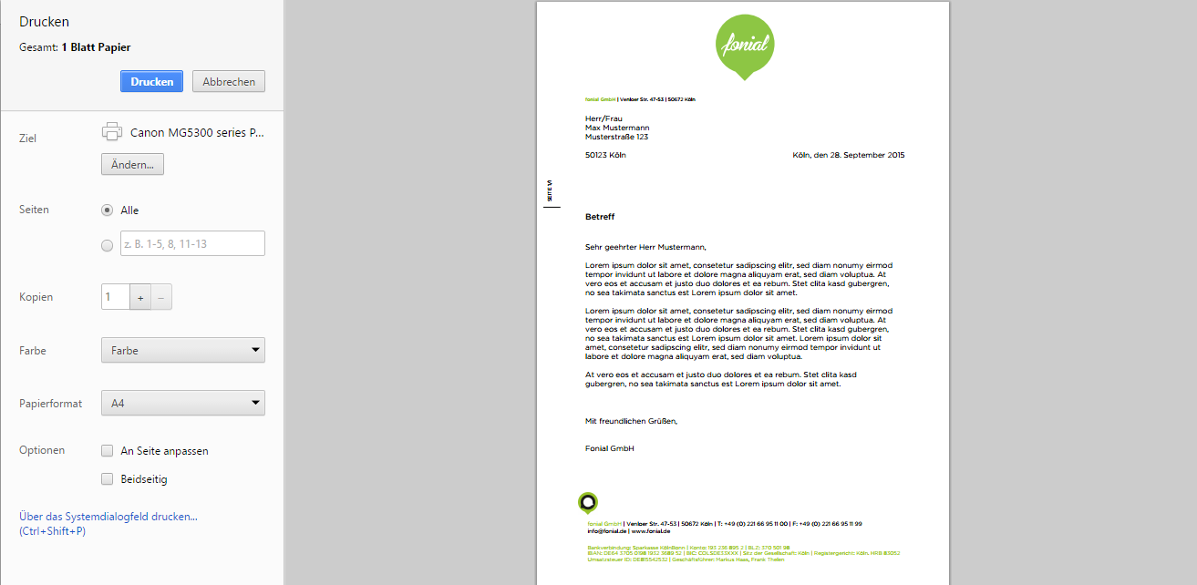 Screenshot Fax aus PDF erstellen