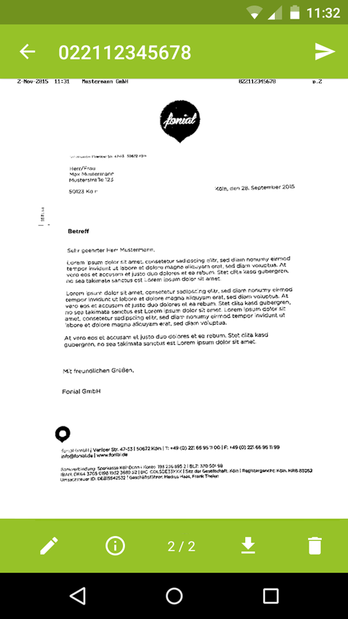 Screenshot Fax Übersicht Screenshot Fax Übersicht