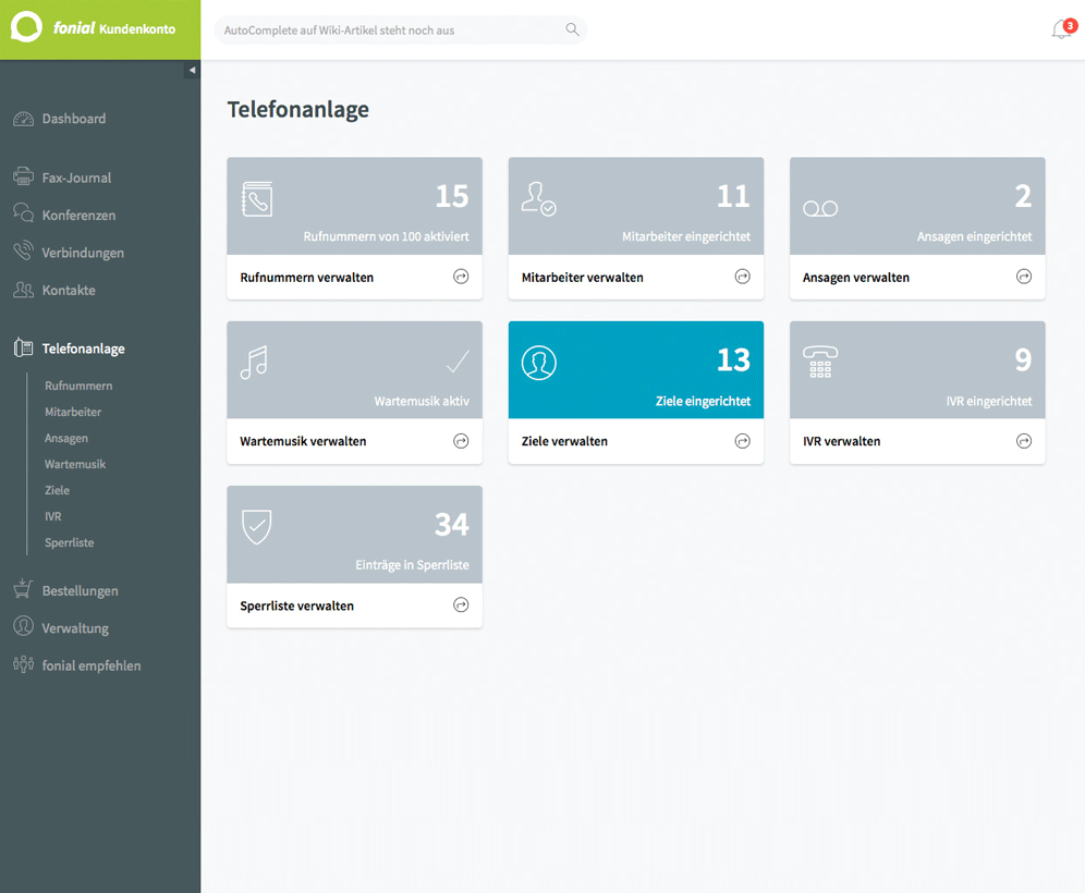 Kundenkonto fonial: Telefonanlage einrichten Kundenkonto fonial: Telefonanlage einrichten
