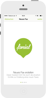 fonial e-Fax App Mobiltelefon mit e-Fax App