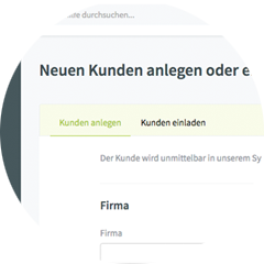 Registrierung eines Neukunden über das Portal Registrierungsformular