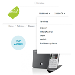 fonial Online-Shop Ansicht des fonial Online-Shops